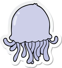 sticker of a cartoon jellyfish