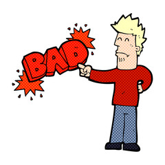 cartoon man pointing out the bad