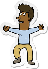 sticker of a cartoon startled man