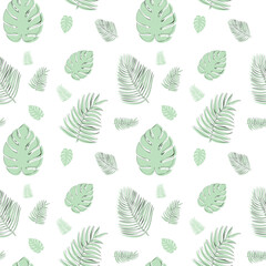 Seamless pattern with tropical leaves. Background for wallpapers, textiles, packaging. Vector image