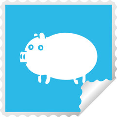 square peeling sticker cartoon fat pig