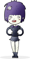 cartoon happy vampire girl