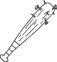 line drawing doodle of a bat with nails