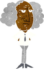 cartoon big hair lecturer man