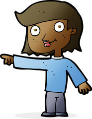 Obraz premium cartoon pointing person