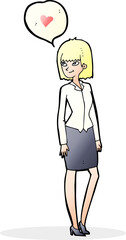 cartoon woman in love