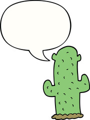 cartoon cactus and speech bubble