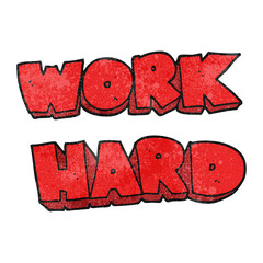 textured cartoon work hard symbol