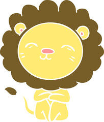flat color style cartoon lion