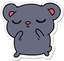 sticker cartoon of a cute bear