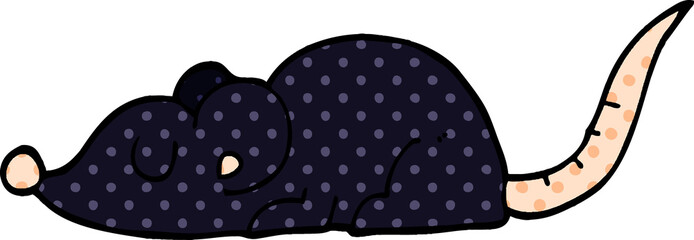 cartoon doodle black rat