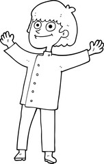 black and white cartoon chef