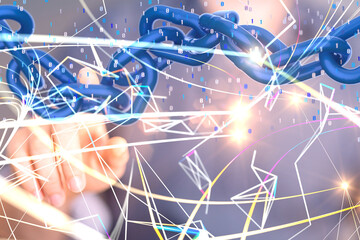 Neural network concept. Connected cells with links.