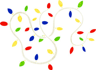 retro cartoon doodle of colourful lights