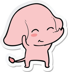 sticker of a cute cartoon elephant