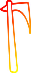 warm gradient line drawing cartoon sharp axe
