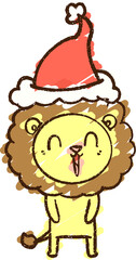 Christmas Lion Chalk Drawing