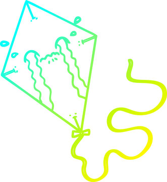 recommend clip art: cold gradient line drawing cartoon kite crying