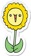 sticker of a cartoon flower