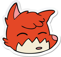 sticker of a cartoon fox face