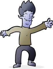 cartoon happy vampire man