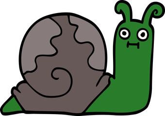 cartoon doodle snail