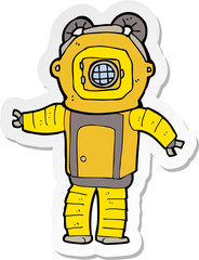 sticker of a cartoon deep sea diver