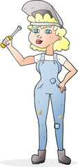 cartoon female mechanic