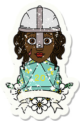 human fighter with natural 20 D20 roll illustration