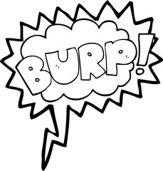 speech bubble cartoon burp text