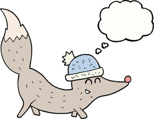 thought bubble cartoon little wolf