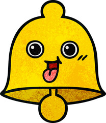 retro grunge texture cartoon bell