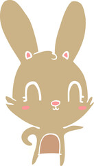 cute flat color style cartoon rabbit