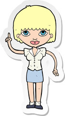 sticker of a cartoon woman with idea