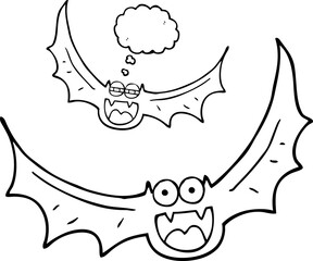 thought bubble cartoon halloween bats