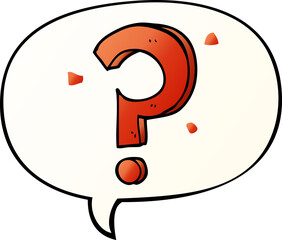 cartoon question mark and speech bubble in smooth gradient style