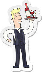 sticker of a cartoon waiter