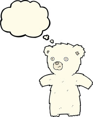 cute cartoon polar bear with thought bubble
