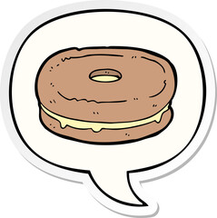 cartoon biscuit and speech bubble sticker