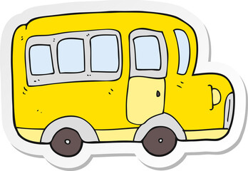 sticker of a cartoon yellow school bus