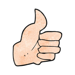 textured cartoon thumbs up symbol