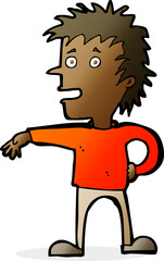 cartoon man making dismissive gesture