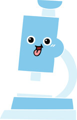 flat color retro cartoon microscope