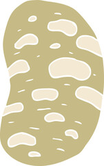flat color illustration of a cartoon potato