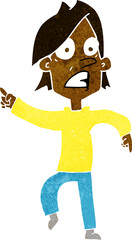 cartoon worried man pointing