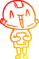 warm gradient line drawing cartoon robot