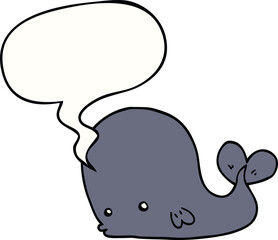 cartoon whale and speech bubble