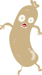 flat color style cartoon sausage