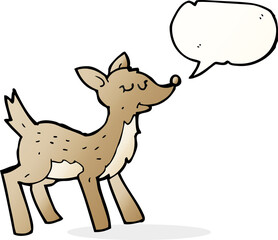 cute cartoon deer with speech bubble