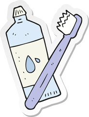 sticker of a cartoon toothbrush